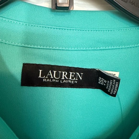 Ralph Lauren Turquoise Long Sleeve Plus sizeShirt Wrap Dress- NWT- size 22 - Picture 4 of 13